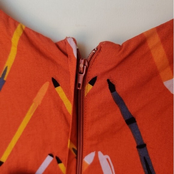 Modcloth Orange Chevron Dress - Picture 8 of 10